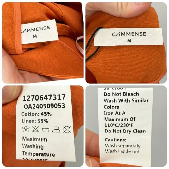 Commense Linen and Cotton Vest & Wide Leg Pants Set in Orange | Medium - Picture 8 of 8